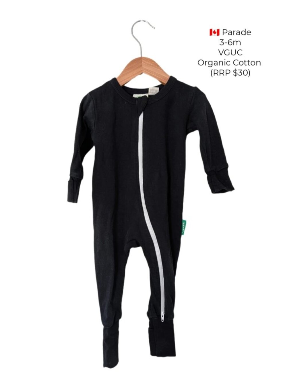 Parade Black Romper Sleeper 3-6m Baby Clothes